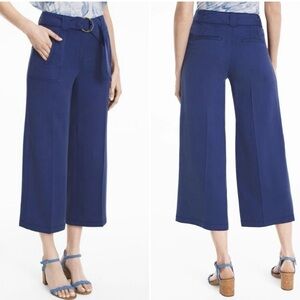 WHITE HOUSE BLACK MARKET The Wide Leg Cropped Blue Pants Size 0